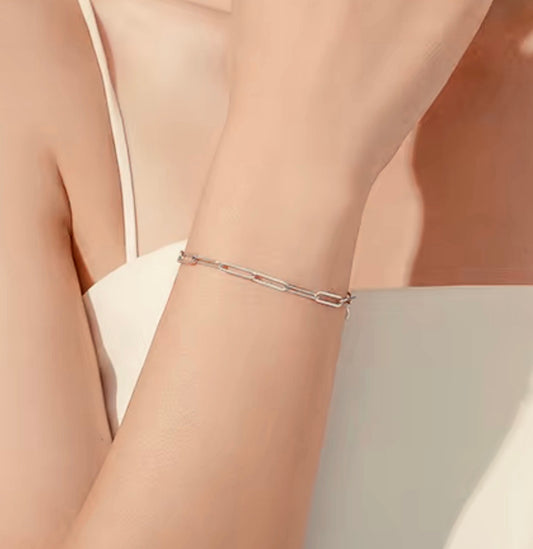 Geometric silver bracelet
