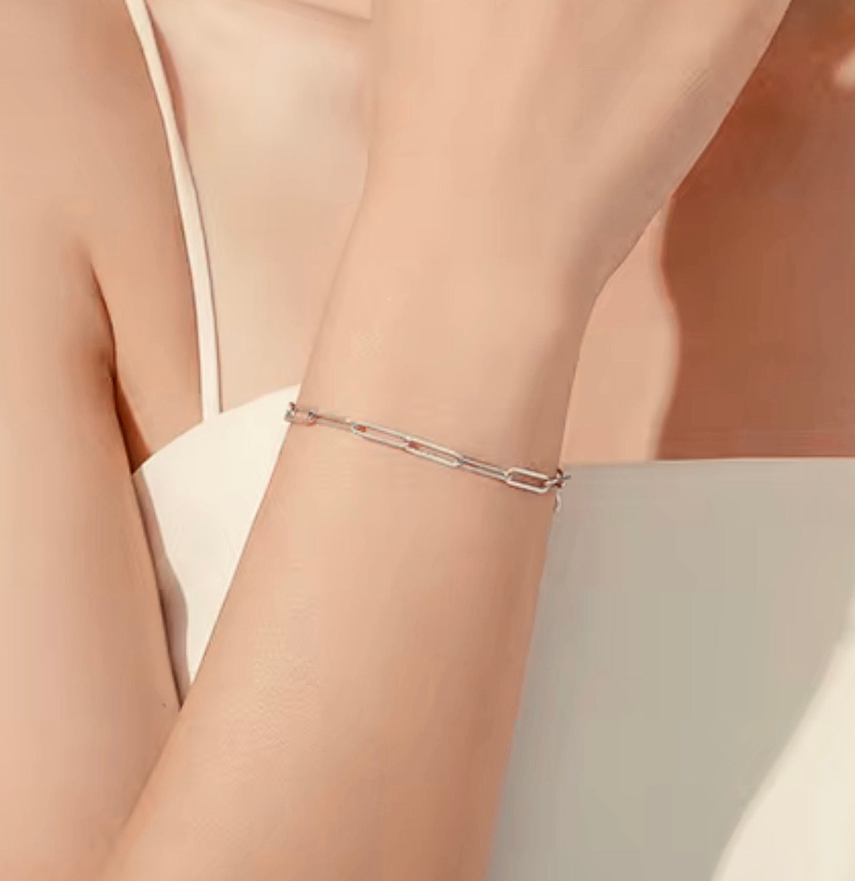 Geometric silver bracelet