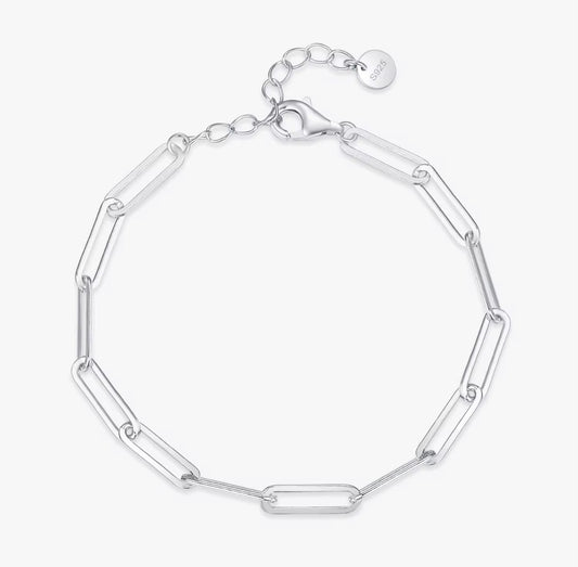 Geometric silver bracelet